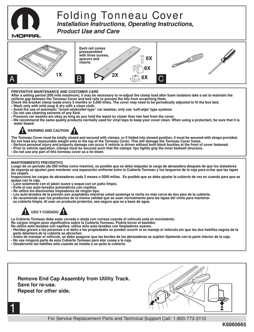 Mopar 82212184 Installation instructions, operating instructions, product use and care