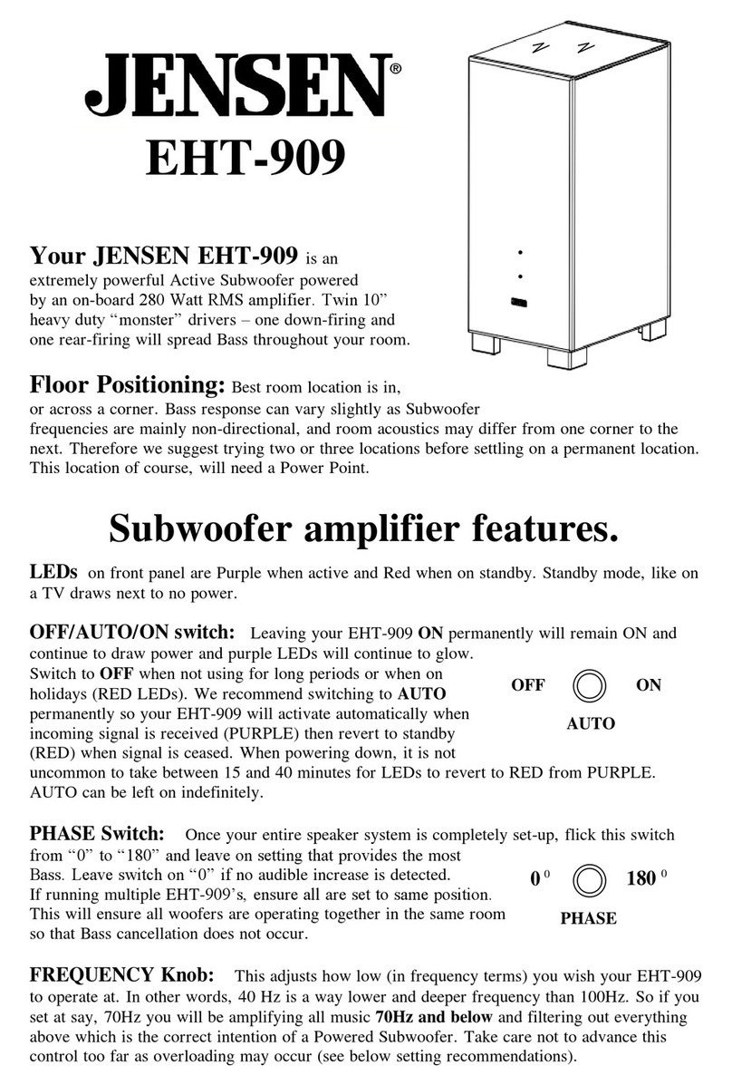 Jensen EHT-909 user manual