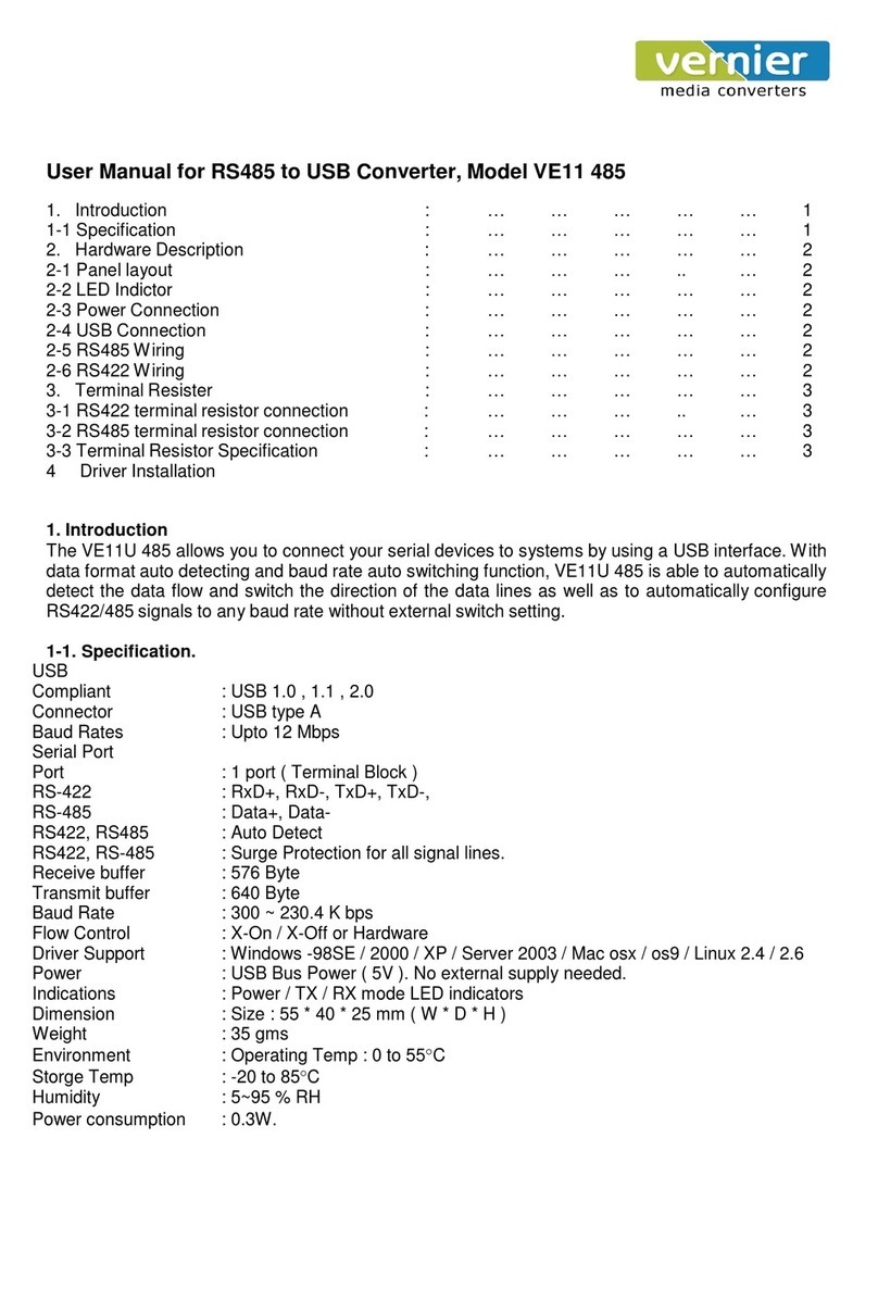 Vernier VE11 485 User manual