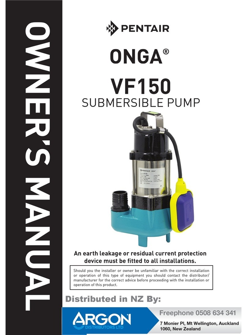 Pentair ONGA VF150 User manual Pentair ONGA VF150 User manual