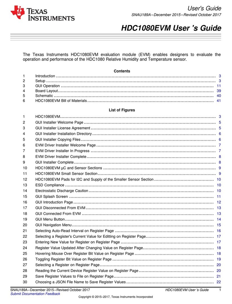 Texas Instruments HDC1080EVM User manual