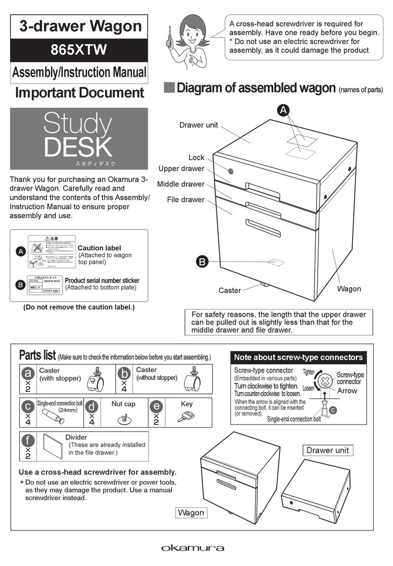 Okamura 865XTW Assembly and instruction manual