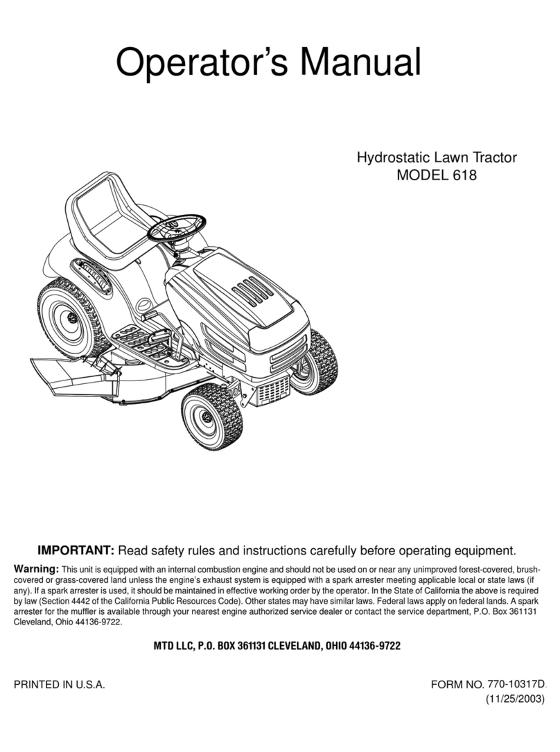 MTD 618 Operator's manual