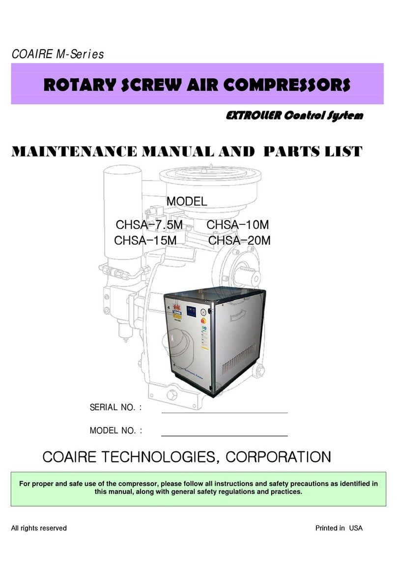 Coaire CHSA-7.5M Maintenance manual and parts list