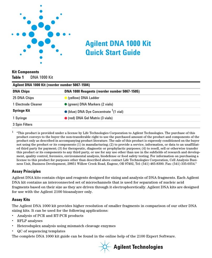 Agilent Technologies DNA 1000 Kit User manual
