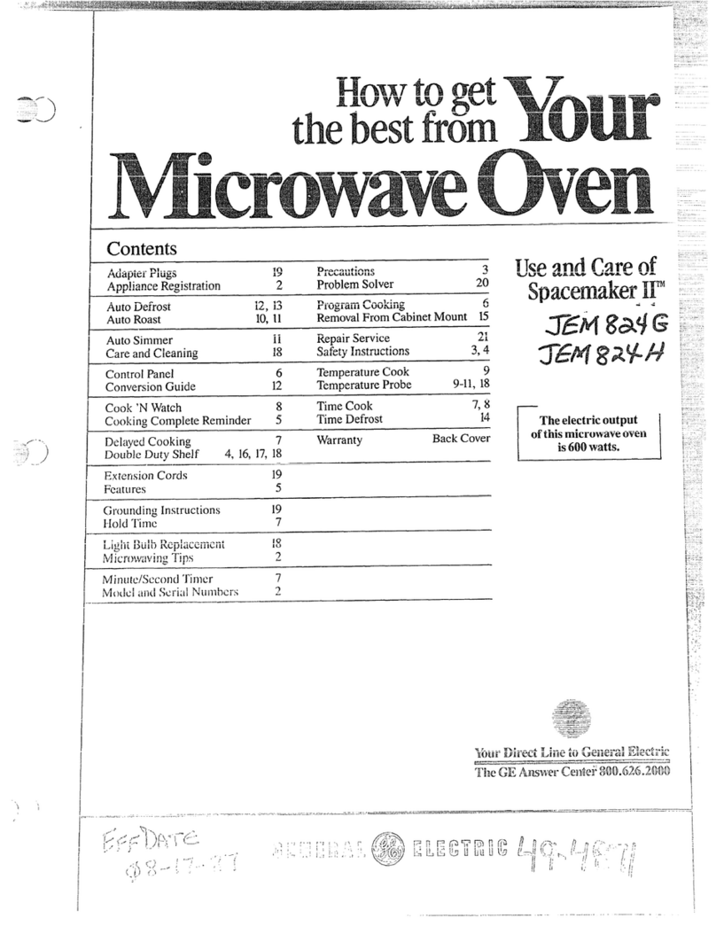 GE Spacemaker II JEM824G User manual GE Spacemaker II JEM824G User manual