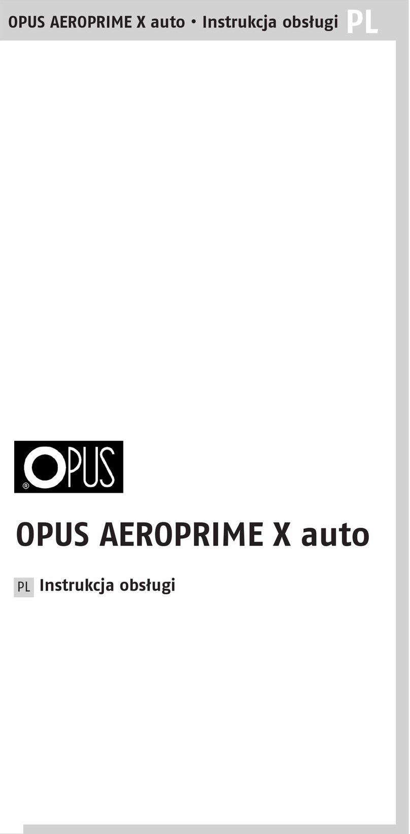 Opus AEROPRIME X auto user guide