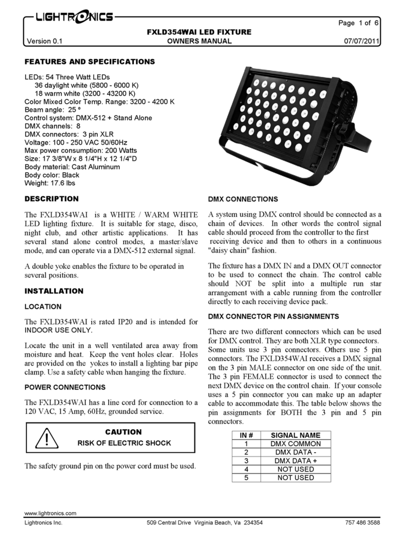 Lightronics FXLD354WAI owner's manual