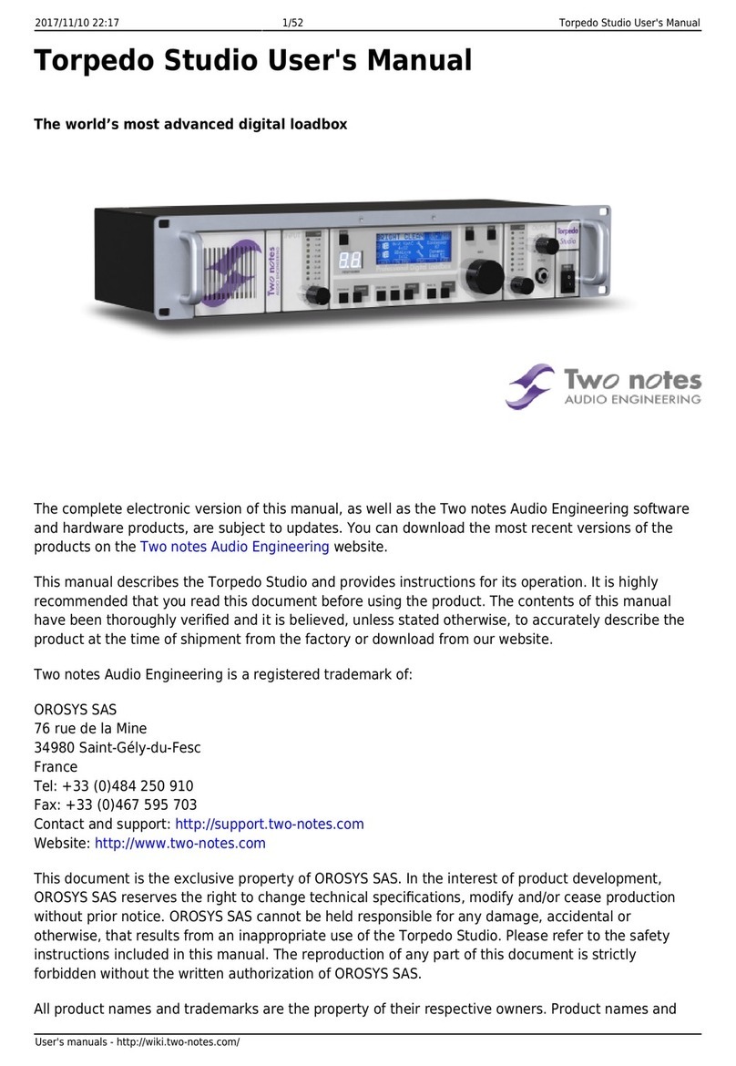 Two Notes torpedo studio User manual