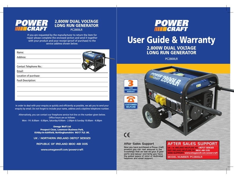 Power Craft PC2800LR User guide & warranty