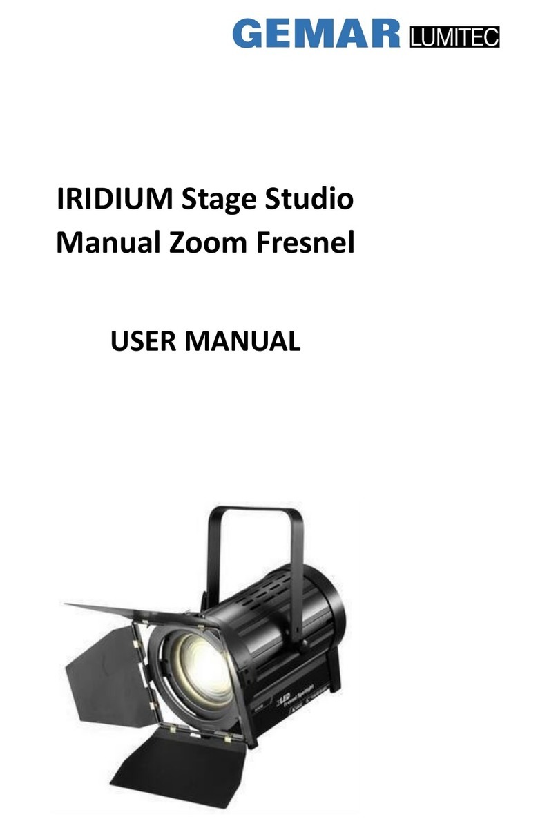 GEMAR Lumitec IRIDIUM Stage Studio Manual Zoom Fresnel User manual
