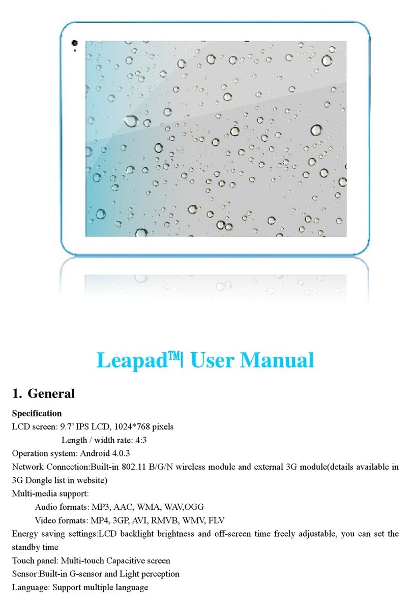 Leapad Miracle one user manual