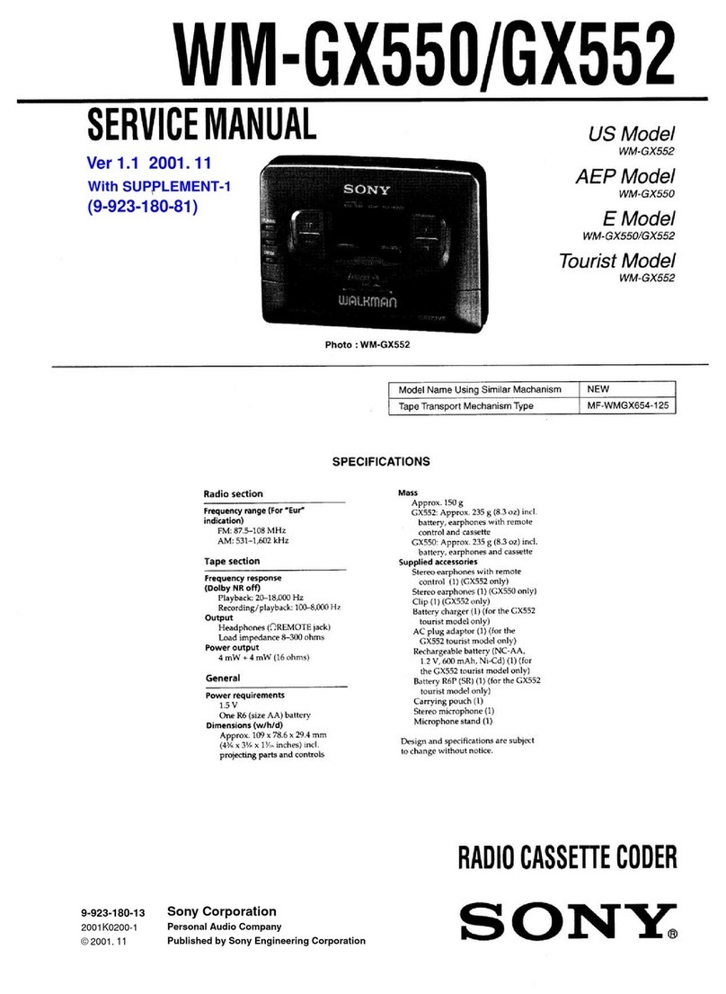 Sony Walkman WM-GX550 User manual