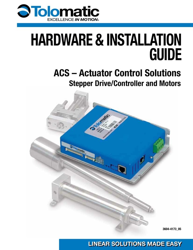 Tolomatic 3604-9651 Hardware installation guide
