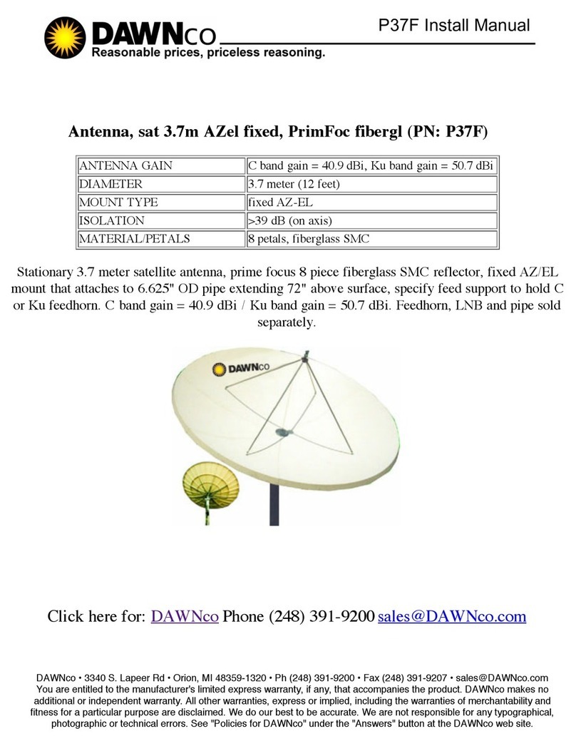 Dawnco P37F installation manual