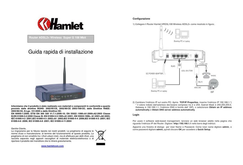 Hamlet HRDSL108W Quick installation guide