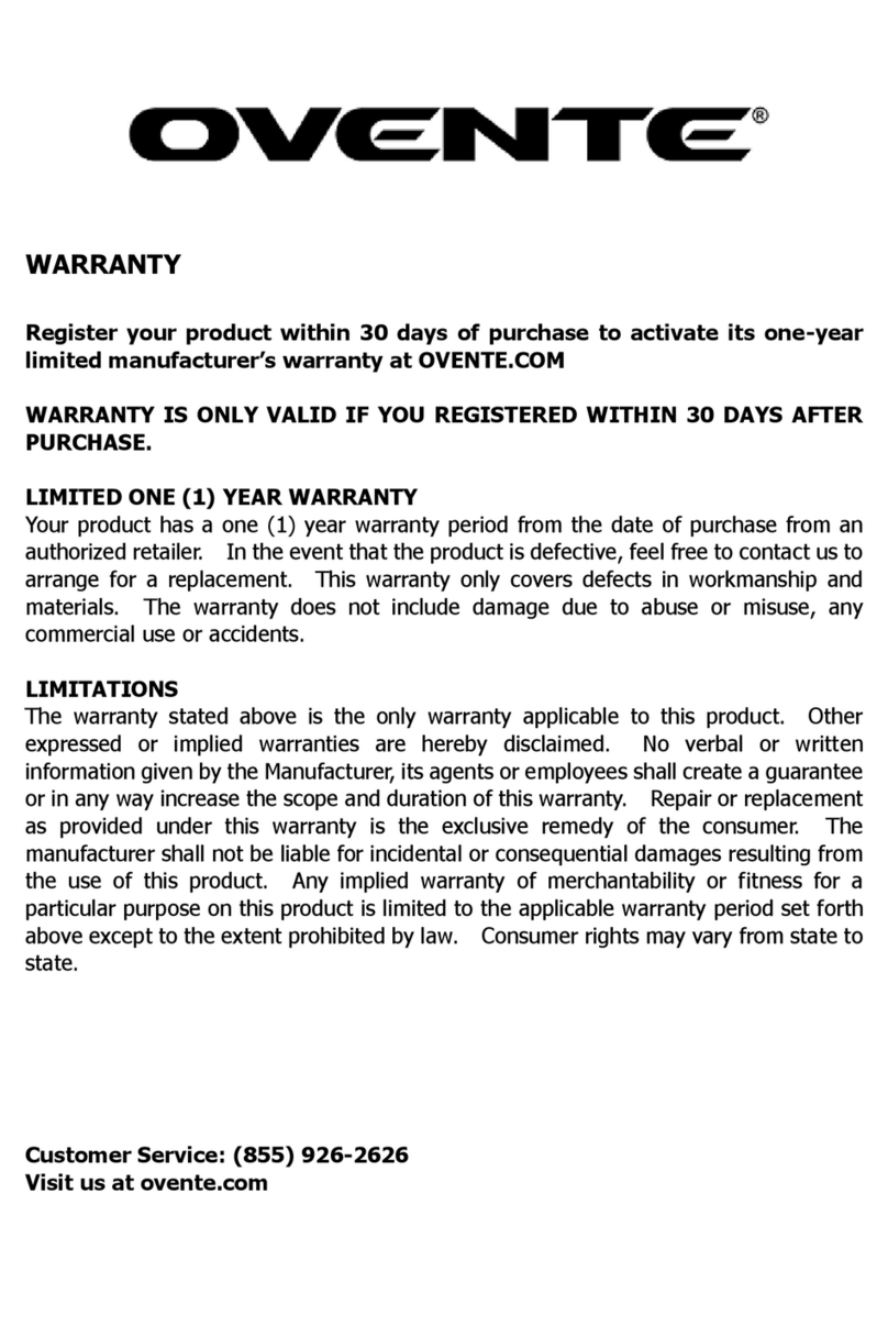 Ovente BLH1000 Series User manual