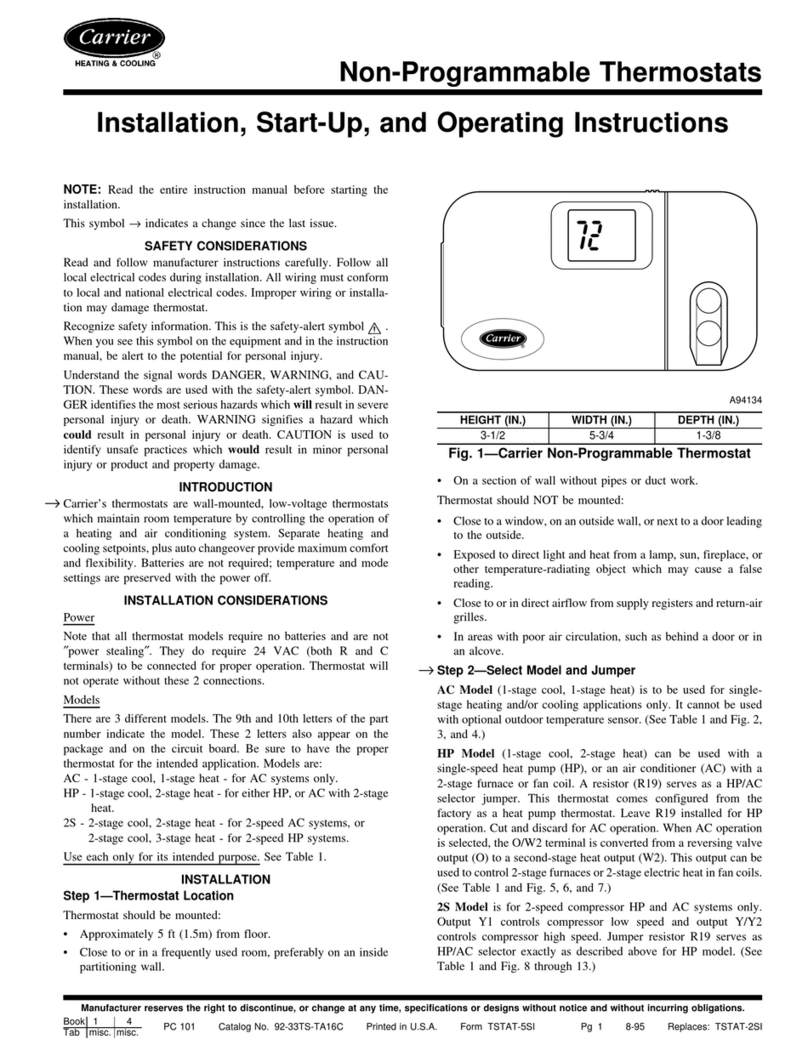 Carrier A94134 Installation, start-up, and operating instructions