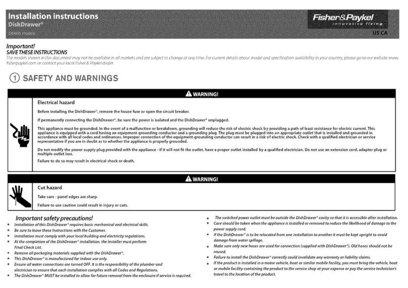 Fisher & Paykel DishDrawer DD605 Series User manual