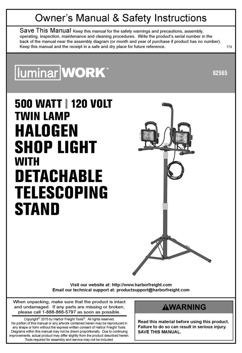 Luminar 62565 Owner's manual & safety instructions