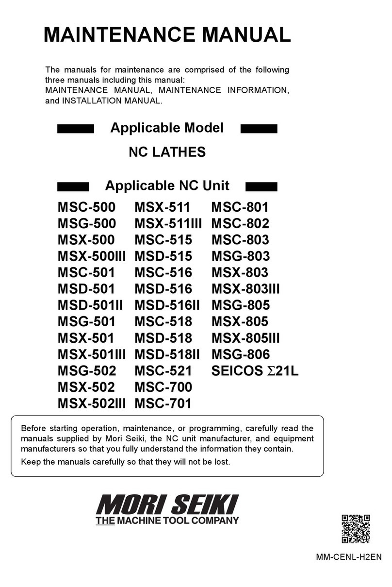 mori seiki MSC-500 Maintenance manual