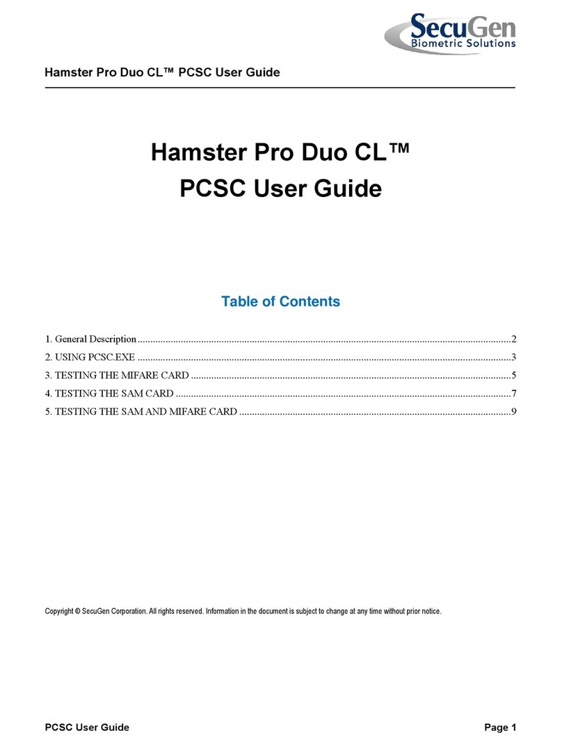SecuGen Hamster Pro Duo CL user guide