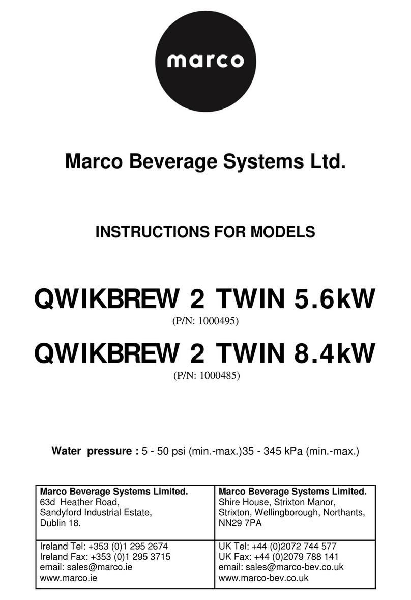 Marco Beverage Systems QWIKBREW 2 TWIN 5.6kW instructions