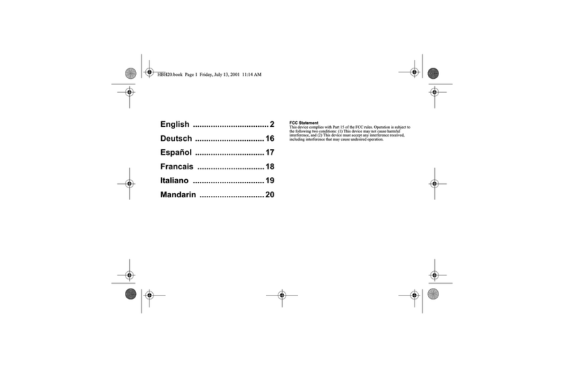 Ericsson Mobile HBH-20 manual