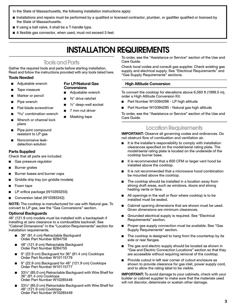 Jenn-Air JGCP436WP installation instructions