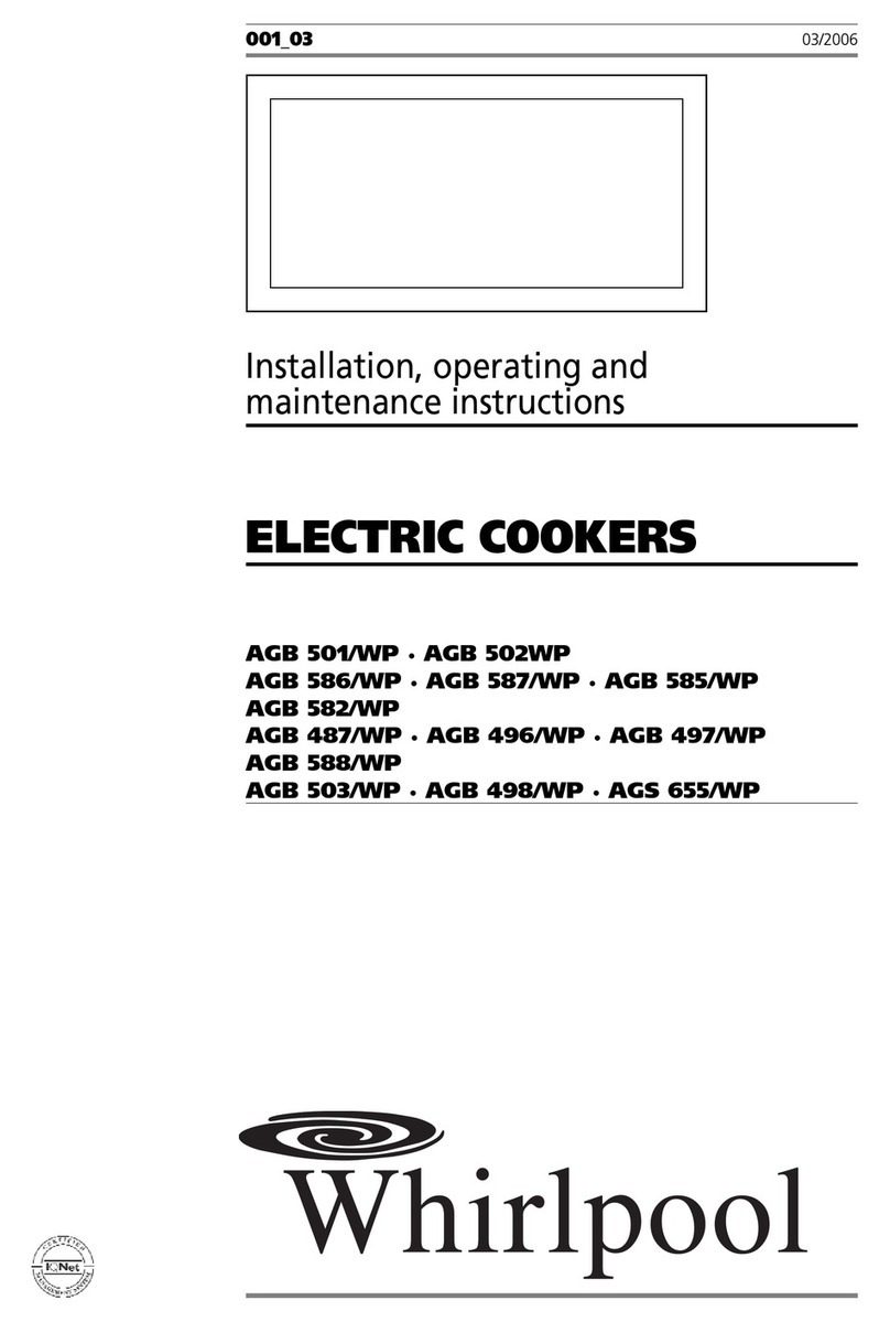 Whirlpool AGB 501 Installation, operating and maintenance instructions Whirlpool AGB 501 Installation, operating and maintenance instructions