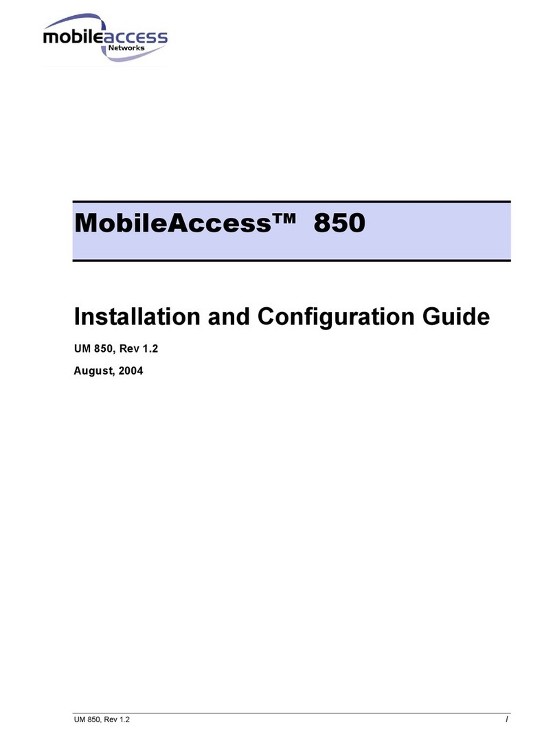 MobileAccess MA 850 Installation and configuration guide