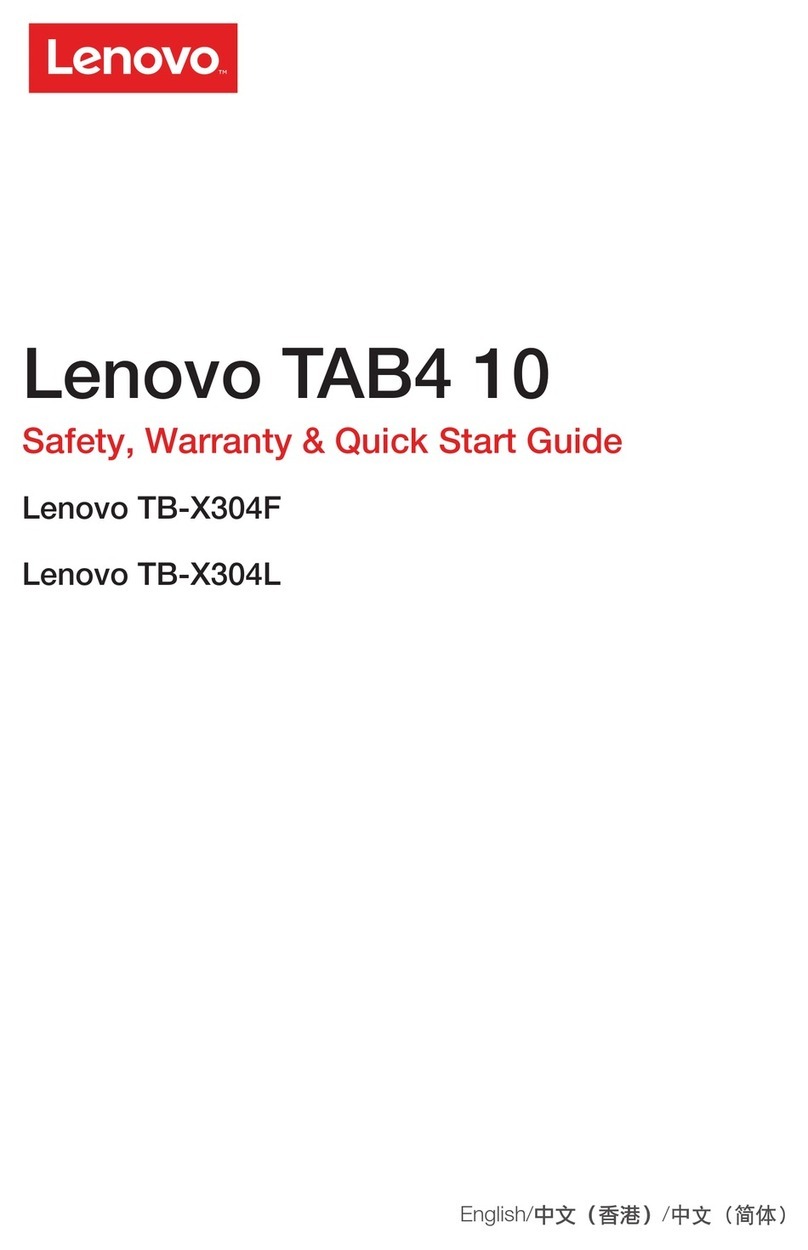 Lenovo TAB4 10 Safety, warranty & quick start guide