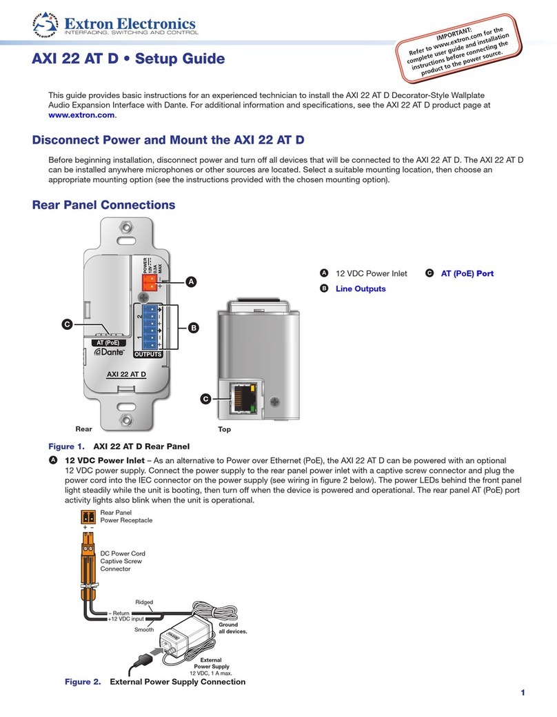 Extron electronics AXI 22 AT D Setup guide