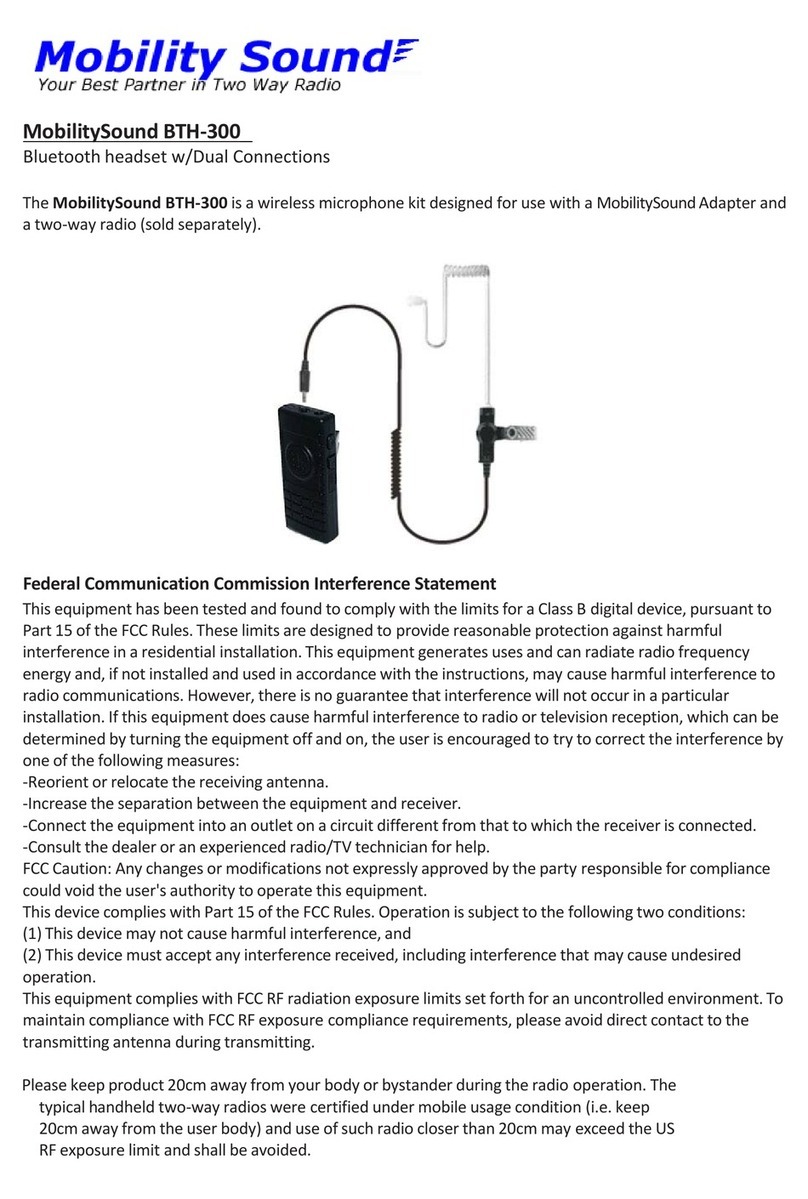 Mobility Sound BTH-300 User manual
