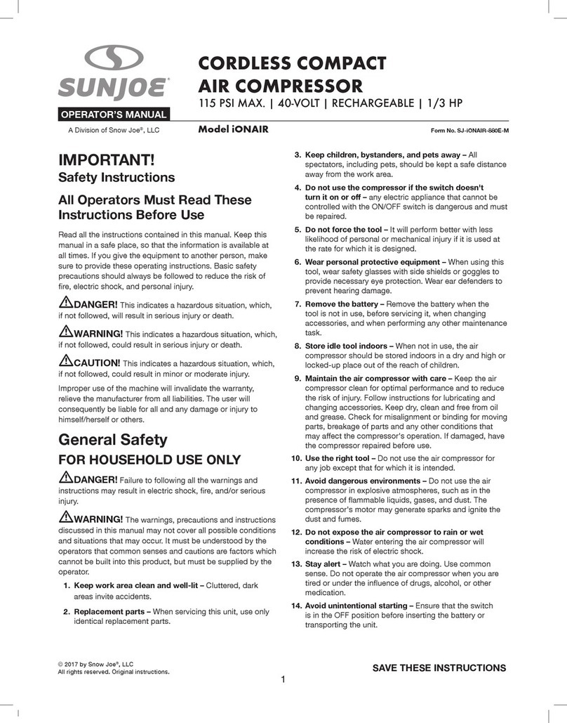 sunjoe iONAIR User manual