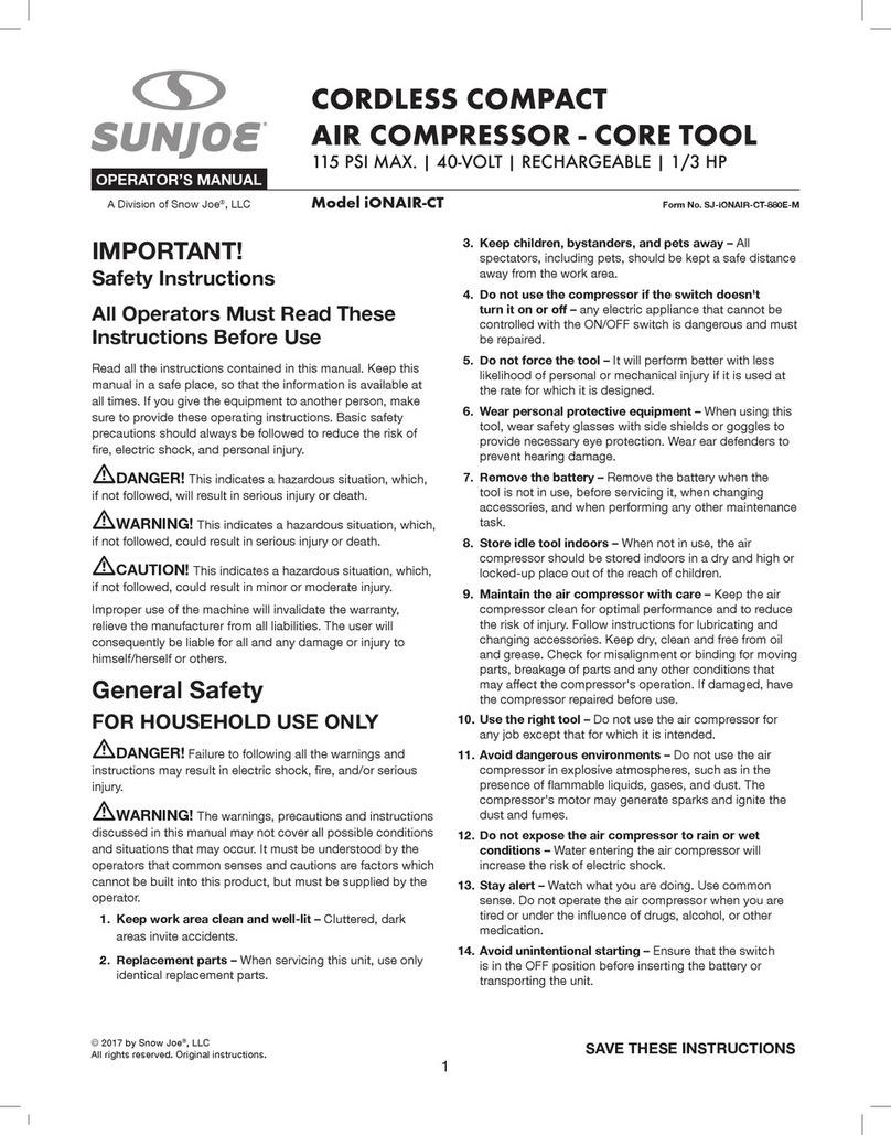 sunjoe iONAIR-CT Operator's manual