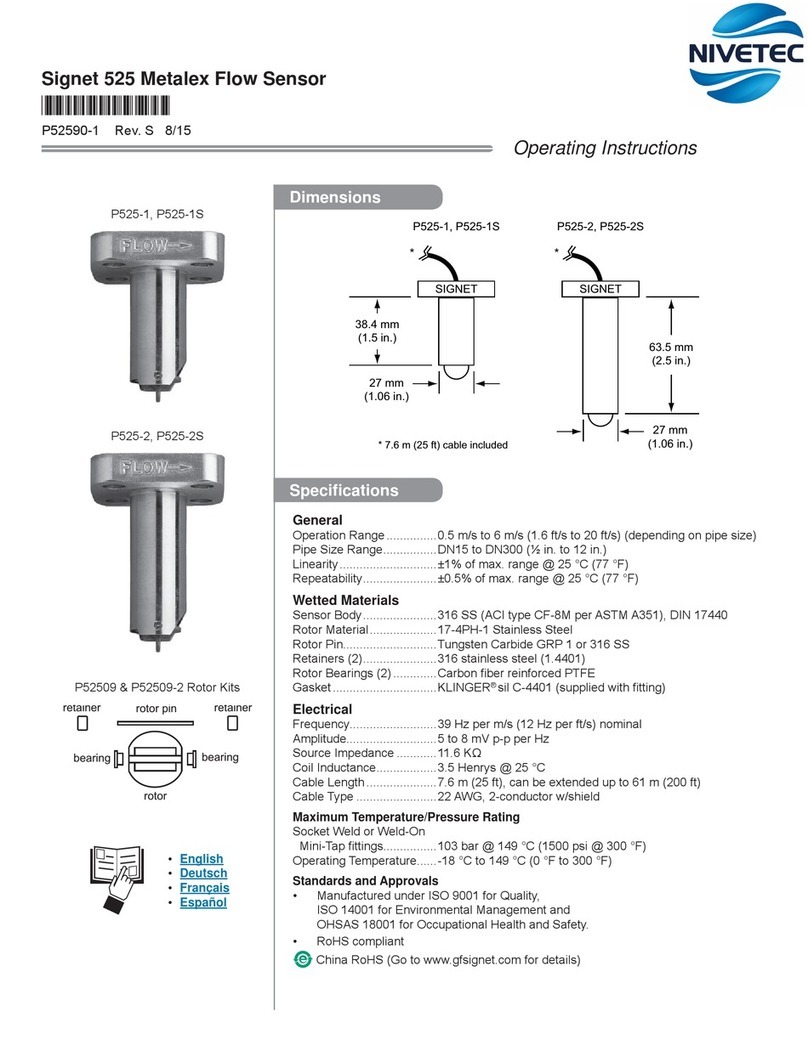Nivetec Signet P525-1 operating instructions