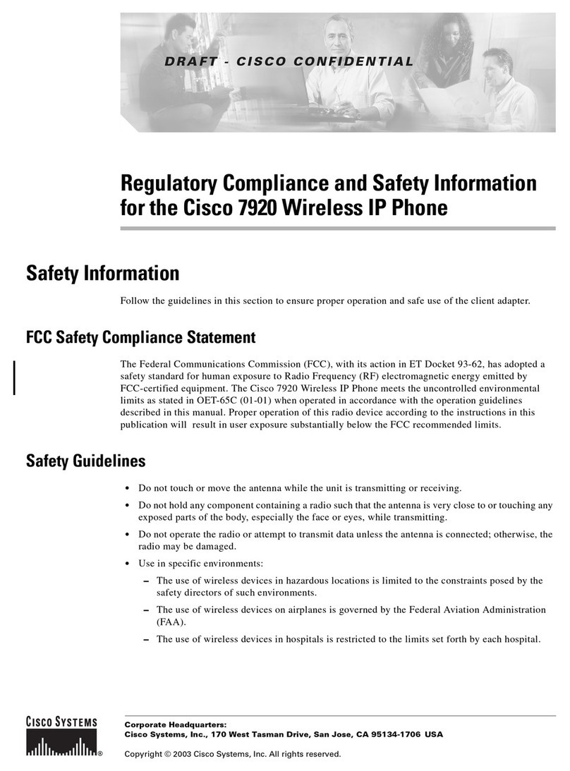 Cisco 7920 - Unified Wireless IP Phone VoIP Original instructions