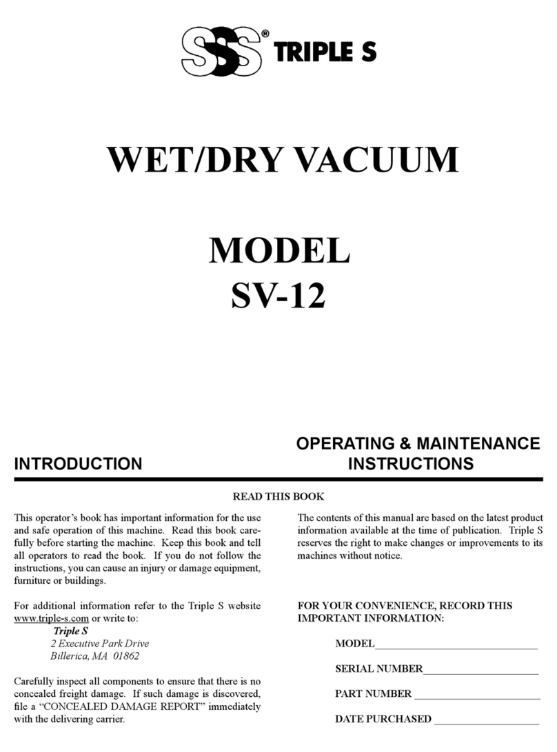 Triple S SV-12 Installation and operation manual