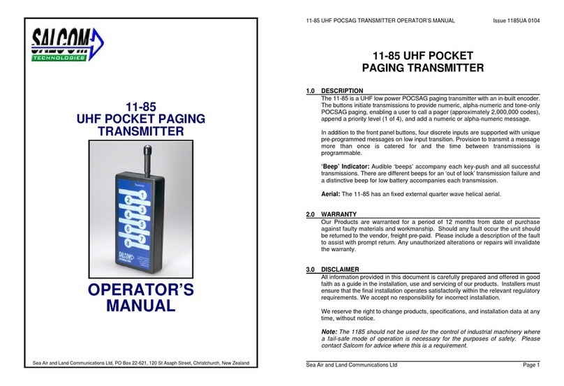 Salcom 11-85 Operator's manual