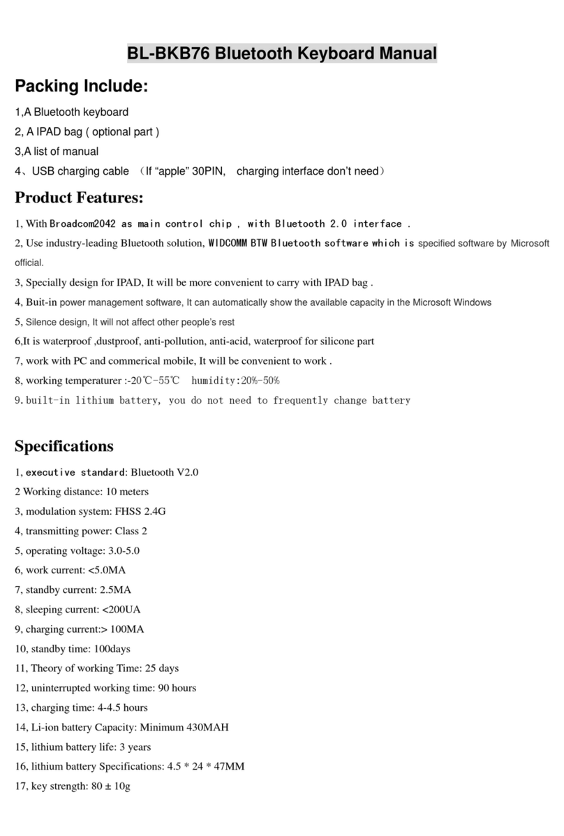 Paoluy BL-BKB76 manual