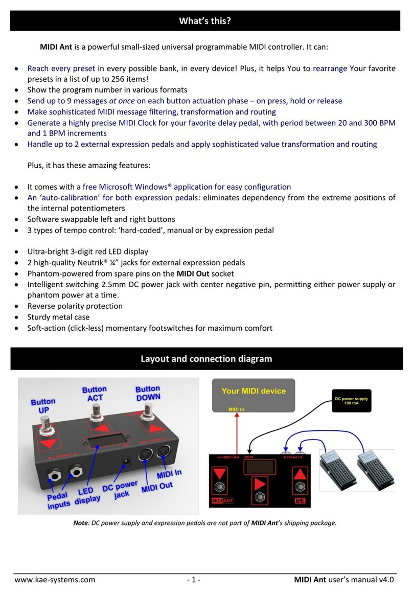 KAE Systems MIDI Ant user manual