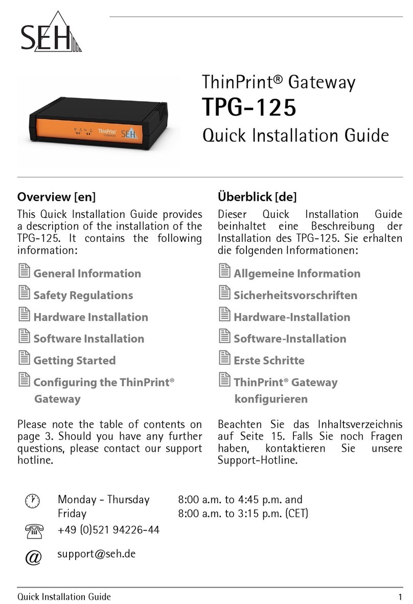 SEH ThinPrint TPG-125 User manual