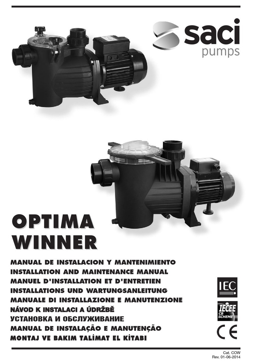 Saci Pumps optima Installation and maintenance manual