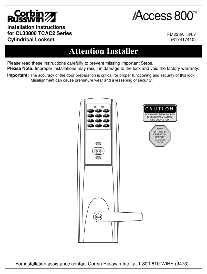 Corbin Russwin Access 800 installation instructions