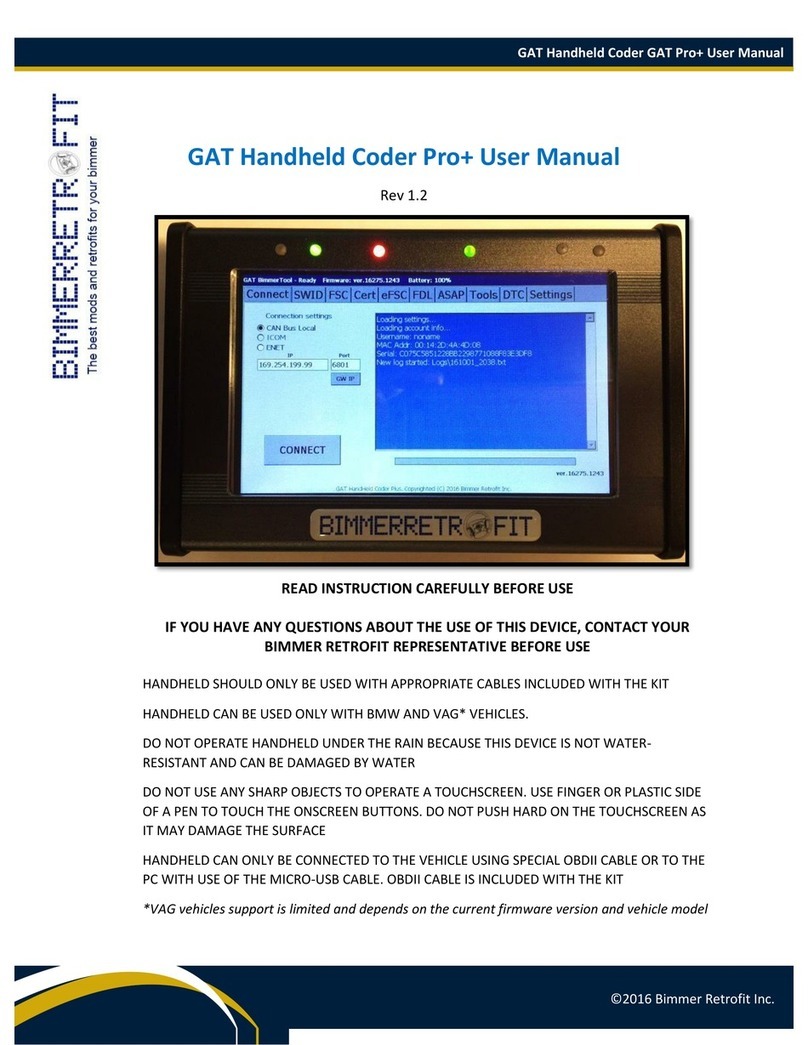 Bimmer Retrofit GAT Handheld Coder Pro+ user manual