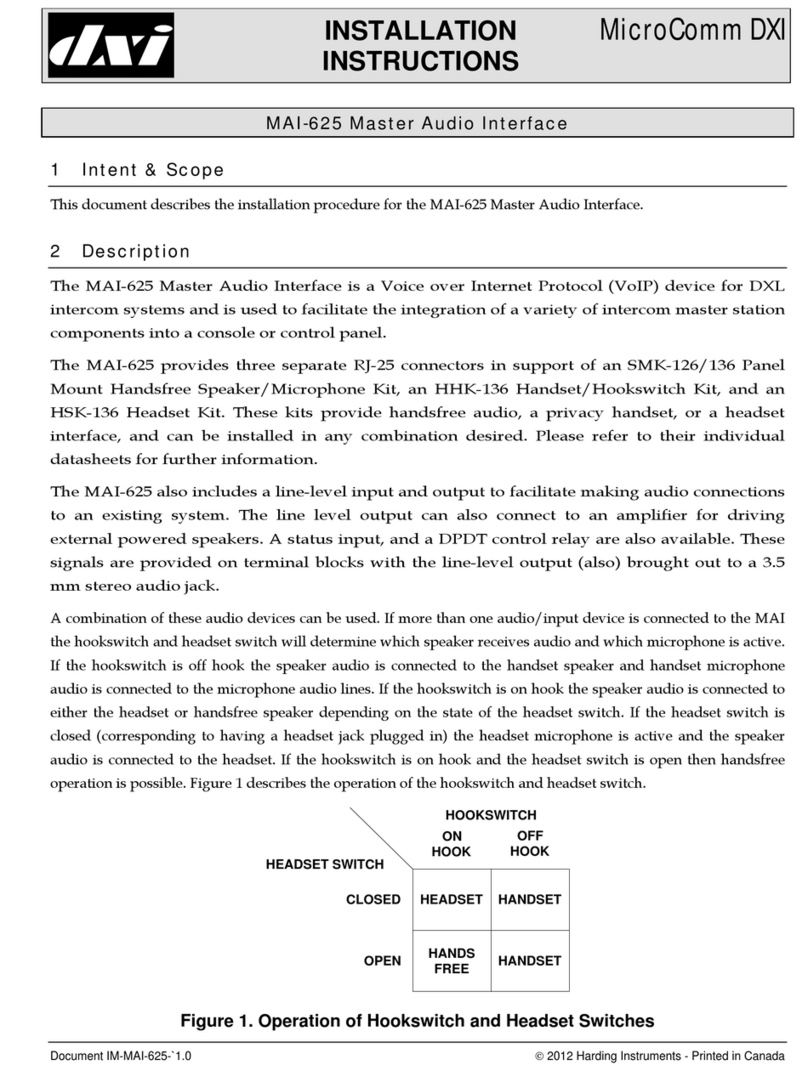 Harding MicroComm DXI MAI-625 installation instructions