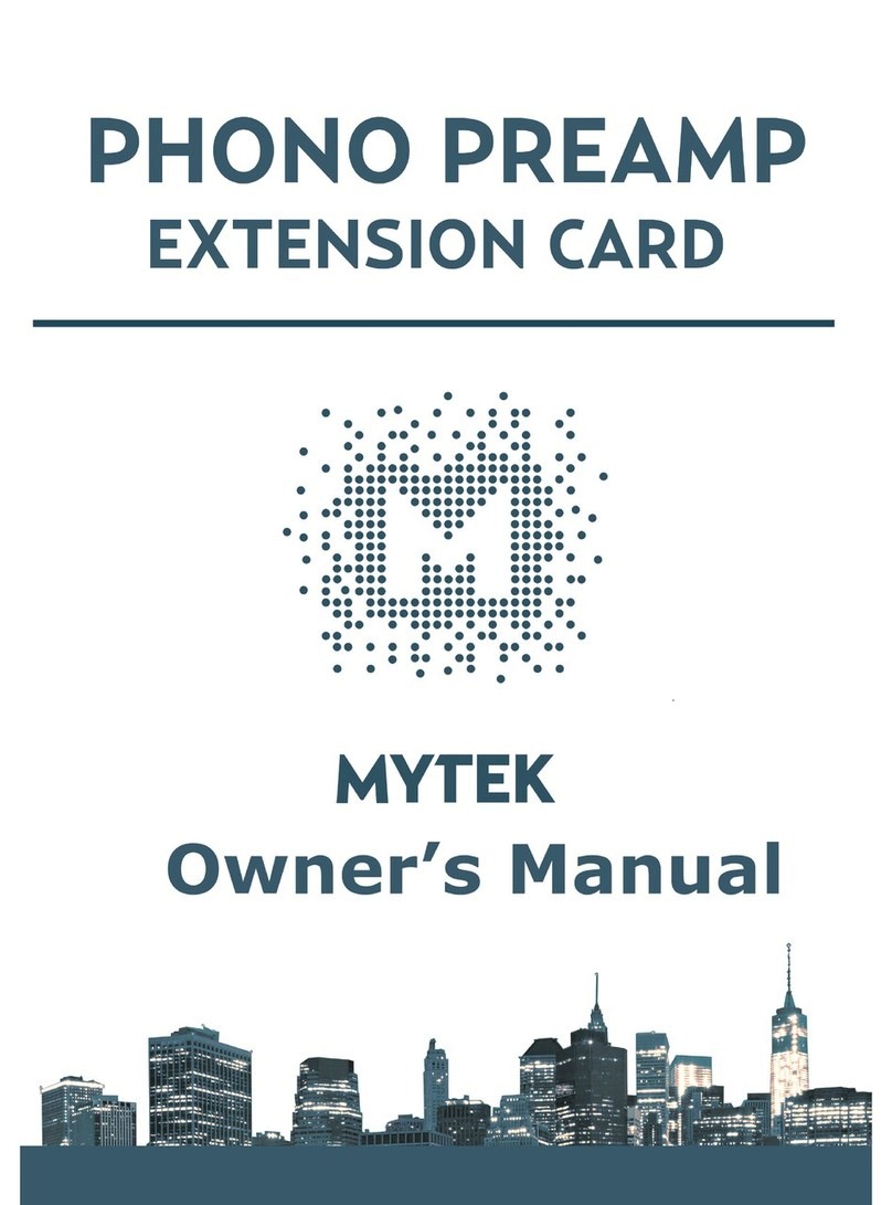 MyTek Manhattan II Phono Board owner's manual