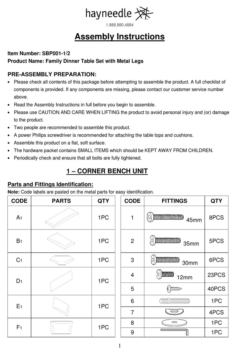 hayneedle SBP001-1/2 Assembly instructions hayneedle SBP001-1/2 Assembly instructions