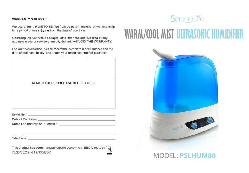 SereneLife PSLHUM80 user manual